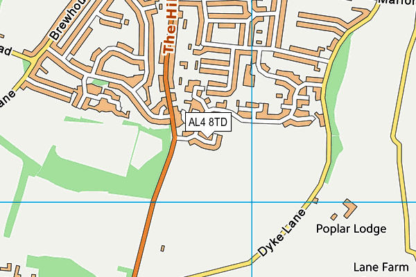 AL4 8TD map - OS VectorMap District (Ordnance Survey) AL4 8TD map - OS VectorMap District (Ordnance Survey)