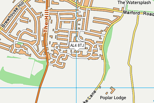 AL4 8TJ map - OS VectorMap District (Ordnance Survey) AL4 8TJ map - OS VectorMap District (Ordnance Survey)