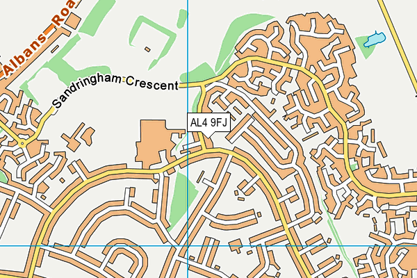 AL4 9FJ map - OS VectorMap District (Ordnance Survey) AL4 9FJ map - OS VectorMap District (Ordnance Survey)