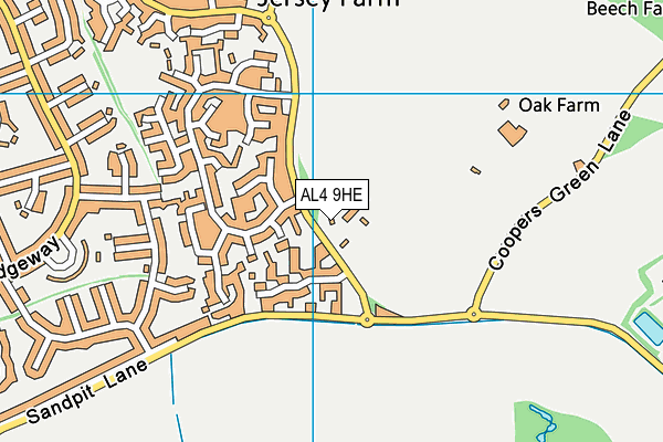 AL4 9HE map - OS VectorMap District (Ordnance Survey) AL4 9HE map - OS VectorMap District (Ordnance Survey)