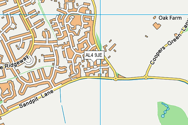 AL4 9JE map - OS VectorMap District (Ordnance Survey) AL4 9JE map - OS VectorMap District (Ordnance Survey)