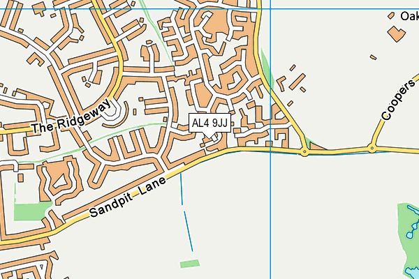 AL4 9JJ map - OS VectorMap District (Ordnance Survey) AL4 9JJ map - OS VectorMap District (Ordnance Survey)