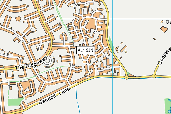 AL4 9JN map - OS VectorMap District (Ordnance Survey) AL4 9JN map - OS VectorMap District (Ordnance Survey)