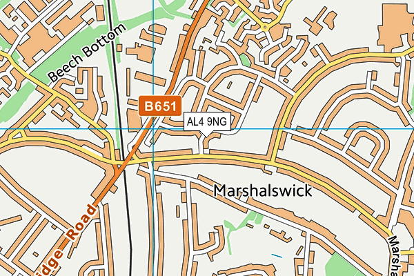 AL4 9NG map - OS VectorMap District (Ordnance Survey) AL4 9NG map - OS VectorMap District (Ordnance Survey)