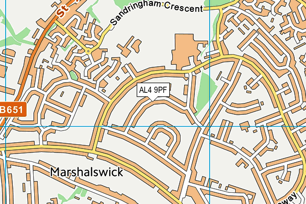 AL4 9PF map - OS VectorMap District (Ordnance Survey) AL4 9PF map - OS VectorMap District (Ordnance Survey)