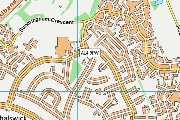 AL4 9PW map - OS VectorMap District (Ordnance Survey) AL4 9PW map - OS VectorMap District (Ordnance Survey)