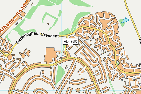 AL4 9SX map - OS VectorMap District (Ordnance Survey) AL4 9SX map - OS VectorMap District (Ordnance Survey)