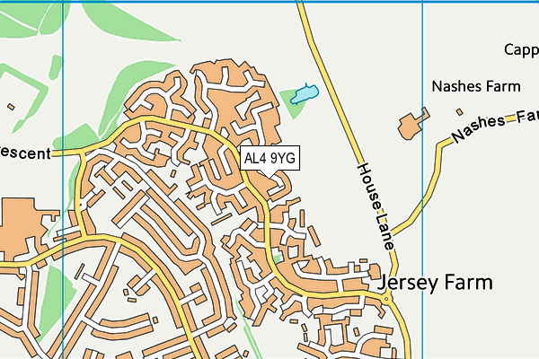 AL4 9YG map - OS VectorMap District (Ordnance Survey) AL4 9YG map - OS VectorMap District (Ordnance Survey)