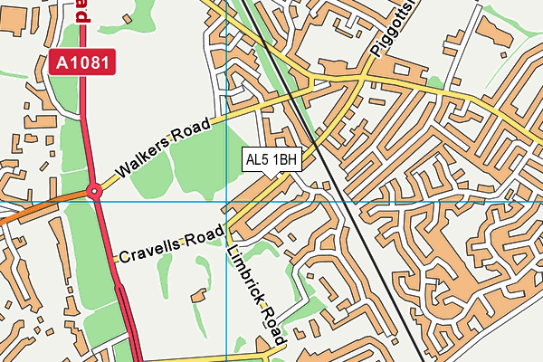 AL5 1BH map - OS VectorMap District (Ordnance Survey) AL5 1BH map - OS VectorMap District (Ordnance Survey)