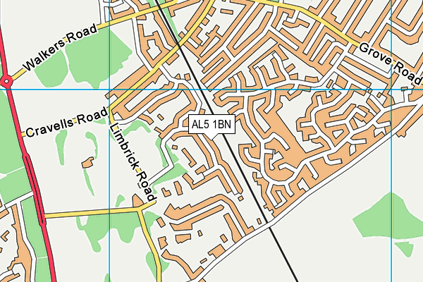 AL5 1BN map - OS VectorMap District (Ordnance Survey) AL5 1BN map - OS VectorMap District (Ordnance Survey)
