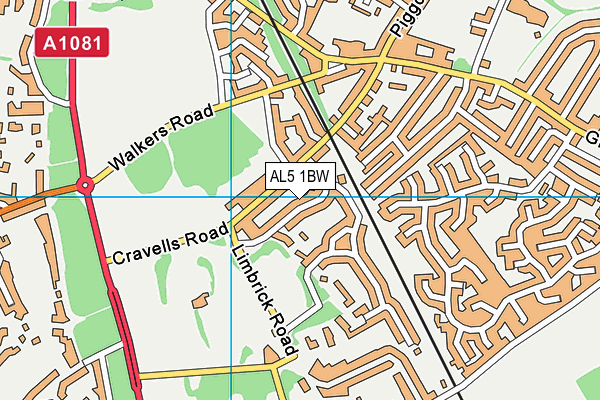 AL5 1BW map - OS VectorMap District (Ordnance Survey) AL5 1BW map - OS VectorMap District (Ordnance Survey)