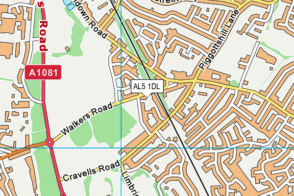 AL5 1DL map - OS VectorMap District (Ordnance Survey)