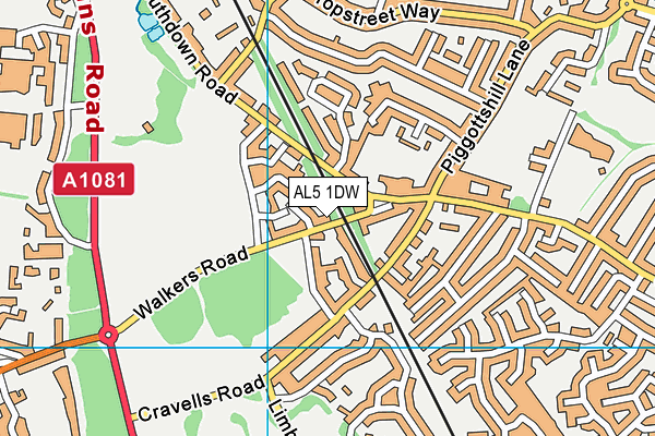 AL5 1DW map - OS VectorMap District (Ordnance Survey) AL5 1DW map - OS VectorMap District (Ordnance Survey)