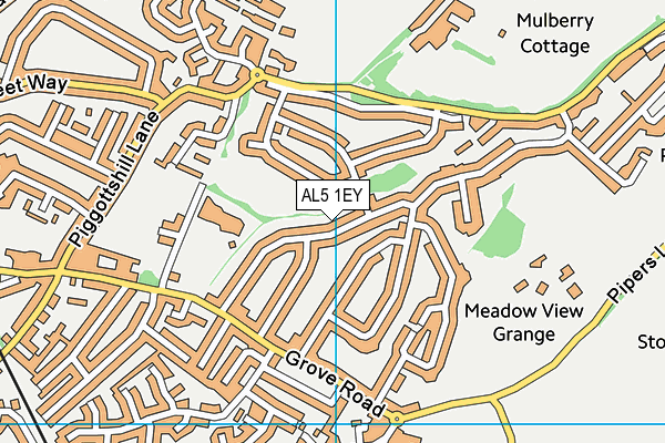AL5 1EY map - OS VectorMap District (Ordnance Survey) AL5 1EY map - OS VectorMap District (Ordnance Survey)