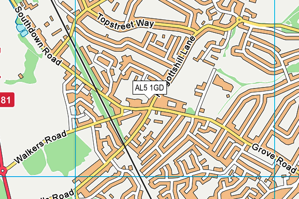 AL5 1GD map - OS VectorMap District (Ordnance Survey) AL5 1GD map - OS VectorMap District (Ordnance Survey)
