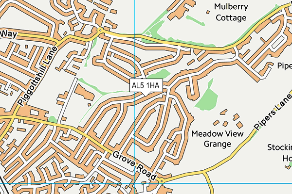 AL5 1HA map - OS VectorMap District (Ordnance Survey) AL5 1HA map - OS VectorMap District (Ordnance Survey)