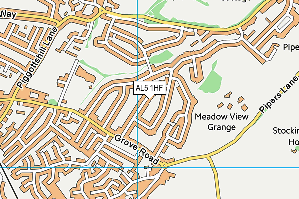 AL5 1HF map - OS VectorMap District (Ordnance Survey) AL5 1HF map - OS VectorMap District (Ordnance Survey)