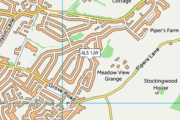 AL5 1JW map - OS VectorMap District (Ordnance Survey) AL5 1JW map - OS VectorMap District (Ordnance Survey)