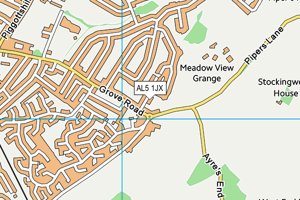 AL5 1JX map - OS VectorMap District (Ordnance Survey) AL5 1JX map - OS VectorMap District (Ordnance Survey)