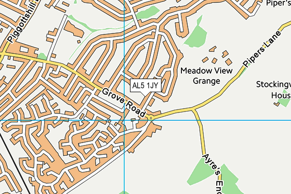 AL5 1JY map - OS VectorMap District (Ordnance Survey) AL5 1JY map - OS VectorMap District (Ordnance Survey)