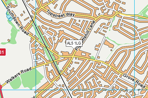 AL5 1LG map - OS VectorMap District (Ordnance Survey) AL5 1LG map - OS VectorMap District (Ordnance Survey)