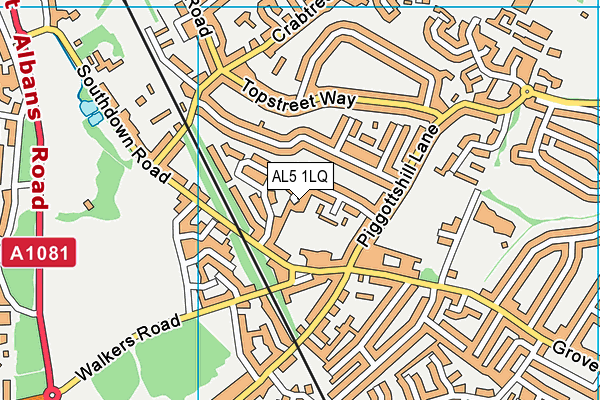 AL5 1LQ map - OS VectorMap District (Ordnance Survey) AL5 1LQ map - OS VectorMap District (Ordnance Survey)