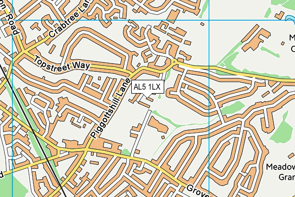 AL5 1LX map - OS VectorMap District (Ordnance Survey) AL5 1LX map - OS VectorMap District (Ordnance Survey)