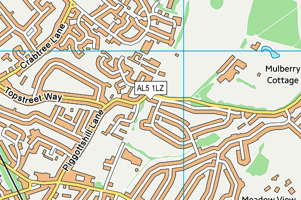 AL5 1LZ map - OS VectorMap District (Ordnance Survey) AL5 1LZ map - OS VectorMap District (Ordnance Survey)