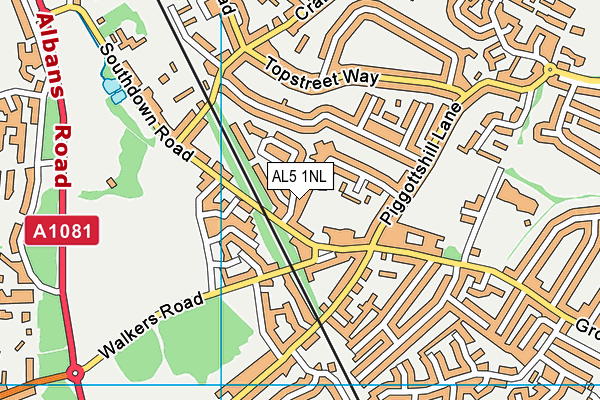 AL5 1NL map - OS VectorMap District (Ordnance Survey) AL5 1NL map - OS VectorMap District (Ordnance Survey)