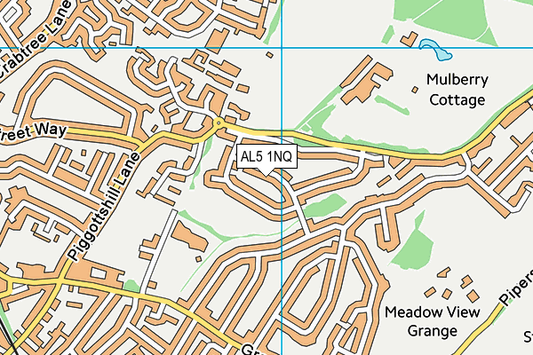 AL5 1NQ map - OS VectorMap District (Ordnance Survey) AL5 1NQ map - OS VectorMap District (Ordnance Survey)