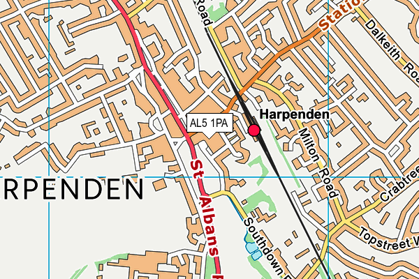 AL5 1PA map - OS VectorMap District (Ordnance Survey)