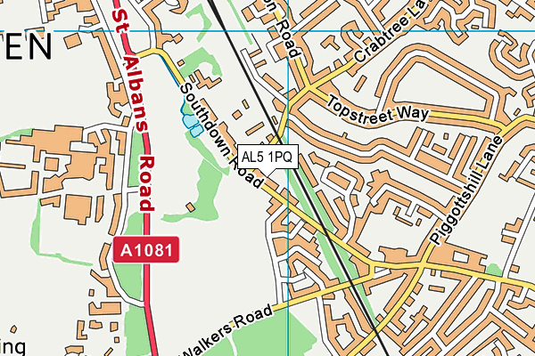 AL5 1PQ map - OS VectorMap District (Ordnance Survey) AL5 1PQ map - OS VectorMap District (Ordnance Survey)