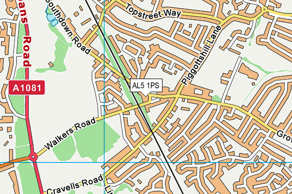 AL5 1PS map - OS VectorMap District (Ordnance Survey) AL5 1PS map - OS VectorMap District (Ordnance Survey)