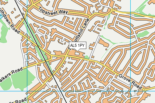 AL5 1PY map - OS VectorMap District (Ordnance Survey) AL5 1PY map - OS VectorMap District (Ordnance Survey)