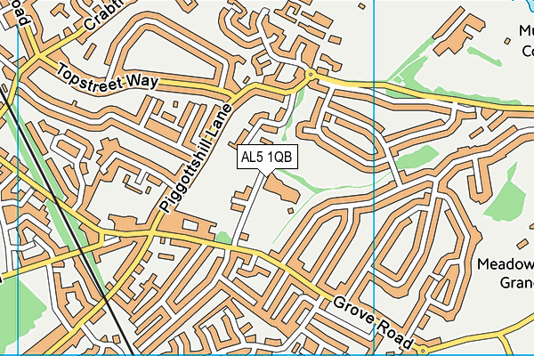 AL5 1QB map - OS VectorMap District (Ordnance Survey) AL5 1QB map - OS VectorMap District (Ordnance Survey)