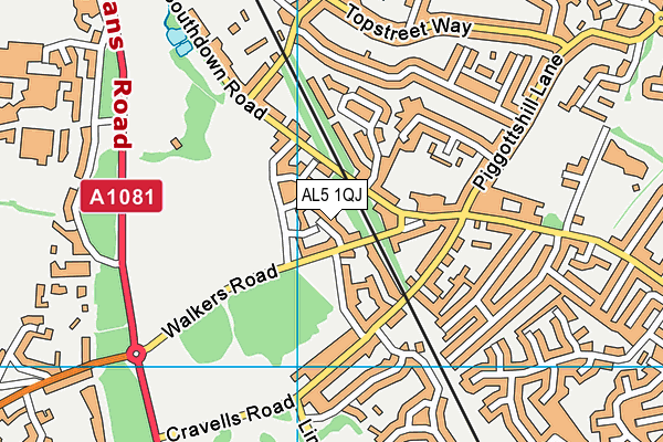 AL5 1QJ map - OS VectorMap District (Ordnance Survey) AL5 1QJ map - OS VectorMap District (Ordnance Survey)