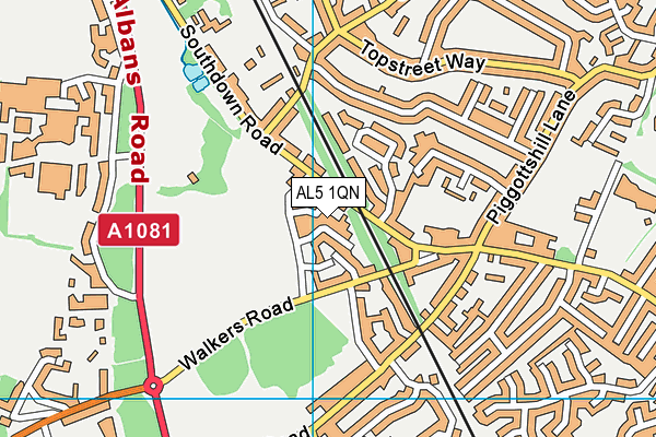 AL5 1QN map - OS VectorMap District (Ordnance Survey) AL5 1QN map - OS VectorMap District (Ordnance Survey)