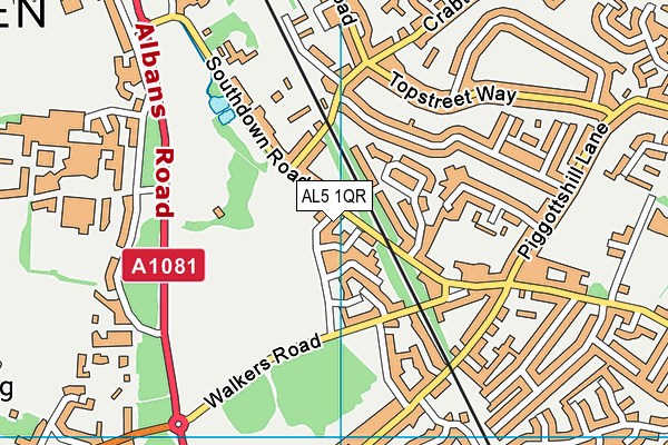 AL5 1QR map - OS VectorMap District (Ordnance Survey) AL5 1QR map - OS VectorMap District (Ordnance Survey)