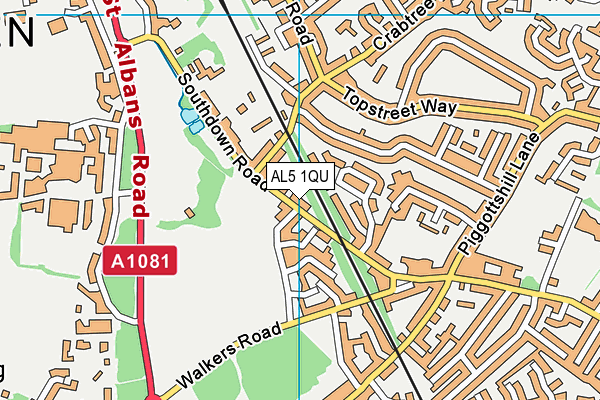 AL5 1QU map - OS VectorMap District (Ordnance Survey) AL5 1QU map - OS VectorMap District (Ordnance Survey)