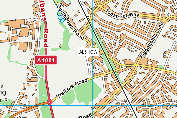 AL5 1QW map - OS VectorMap District (Ordnance Survey) AL5 1QW map - OS VectorMap District (Ordnance Survey)