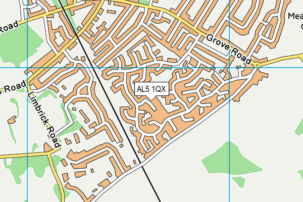 AL5 1QX map - OS VectorMap District (Ordnance Survey) AL5 1QX map - OS VectorMap District (Ordnance Survey)