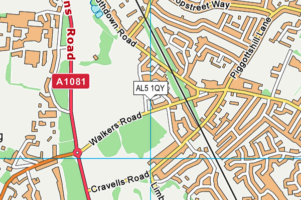 AL5 1QY map - OS VectorMap District (Ordnance Survey)