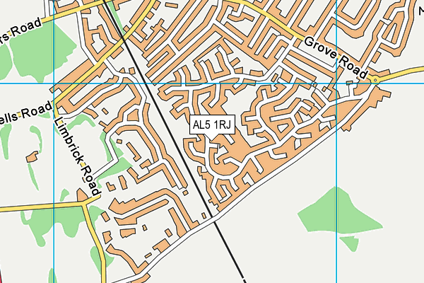 AL5 1RJ map - OS VectorMap District (Ordnance Survey) AL5 1RJ map - OS VectorMap District (Ordnance Survey)