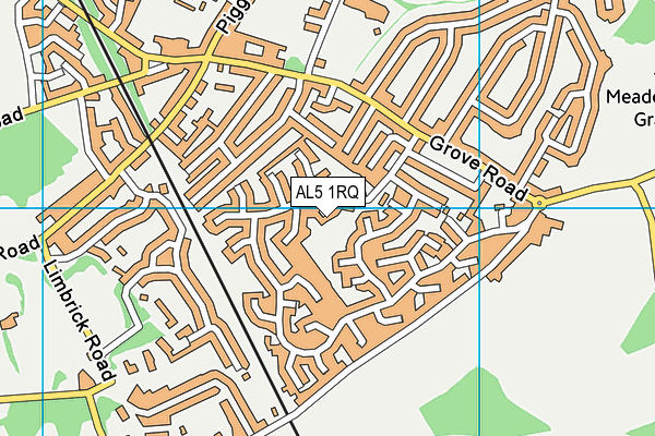AL5 1RQ map - OS VectorMap District (Ordnance Survey) AL5 1RQ map - OS VectorMap District (Ordnance Survey)