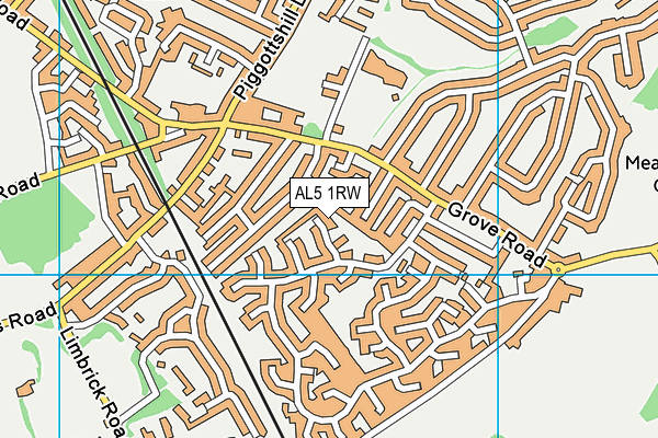 AL5 1RW map - OS VectorMap District (Ordnance Survey) AL5 1RW map - OS VectorMap District (Ordnance Survey)