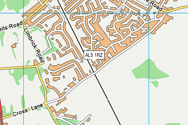 AL5 1RZ map - OS VectorMap District (Ordnance Survey) AL5 1RZ map - OS VectorMap District (Ordnance Survey)