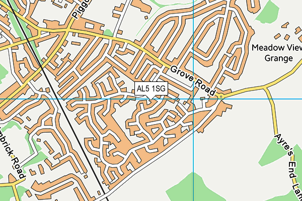 AL5 1SG map - OS VectorMap District (Ordnance Survey) AL5 1SG map - OS VectorMap District (Ordnance Survey)