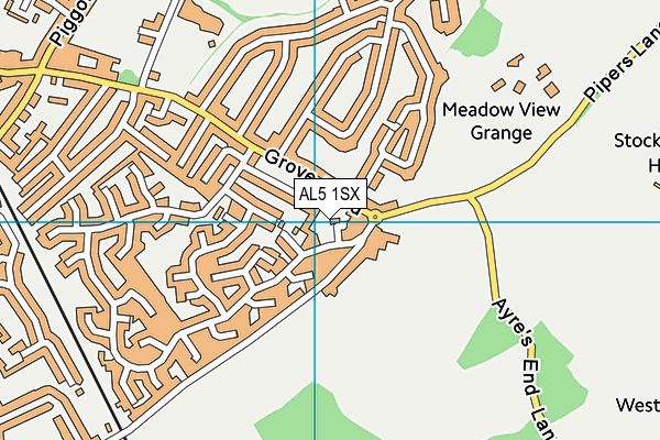 AL5 1SX map - OS VectorMap District (Ordnance Survey) AL5 1SX map - OS VectorMap District (Ordnance Survey)