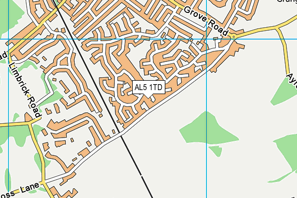AL5 1TD map - OS VectorMap District (Ordnance Survey) AL5 1TD map - OS VectorMap District (Ordnance Survey)