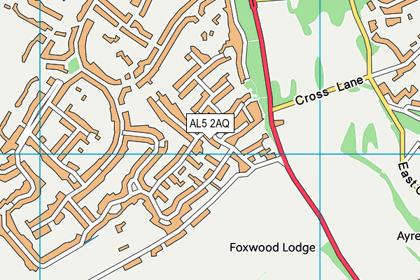 AL5 2AQ map - OS VectorMap District (Ordnance Survey) AL5 2AQ map - OS VectorMap District (Ordnance Survey)